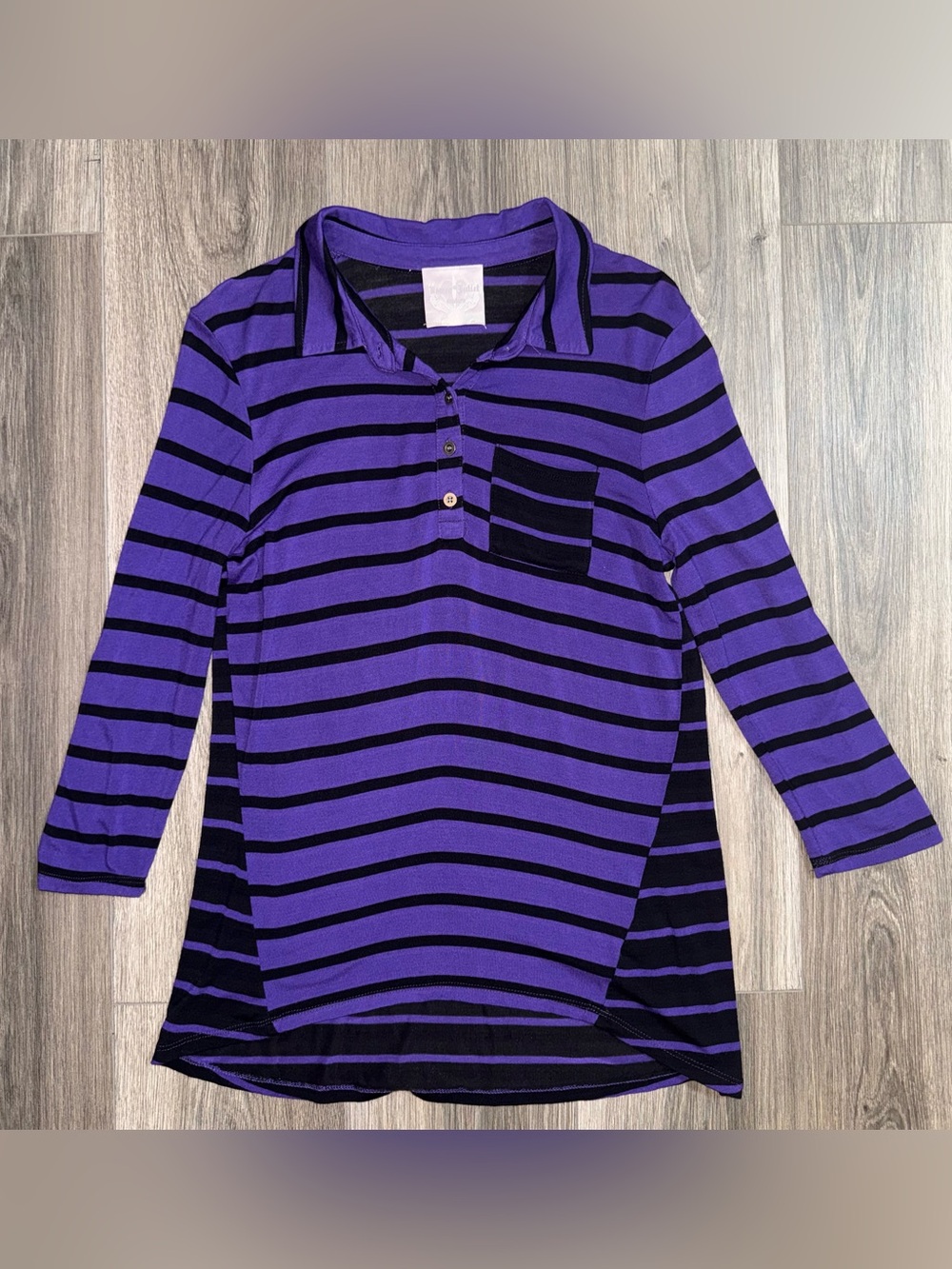 Romeo & Juliet Couture Black & Purple Striped Top Size Small Y2K Vibes, It Girl